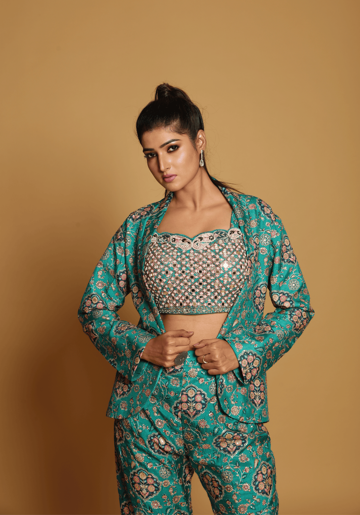 Emerald Brocade Co-Ord Set