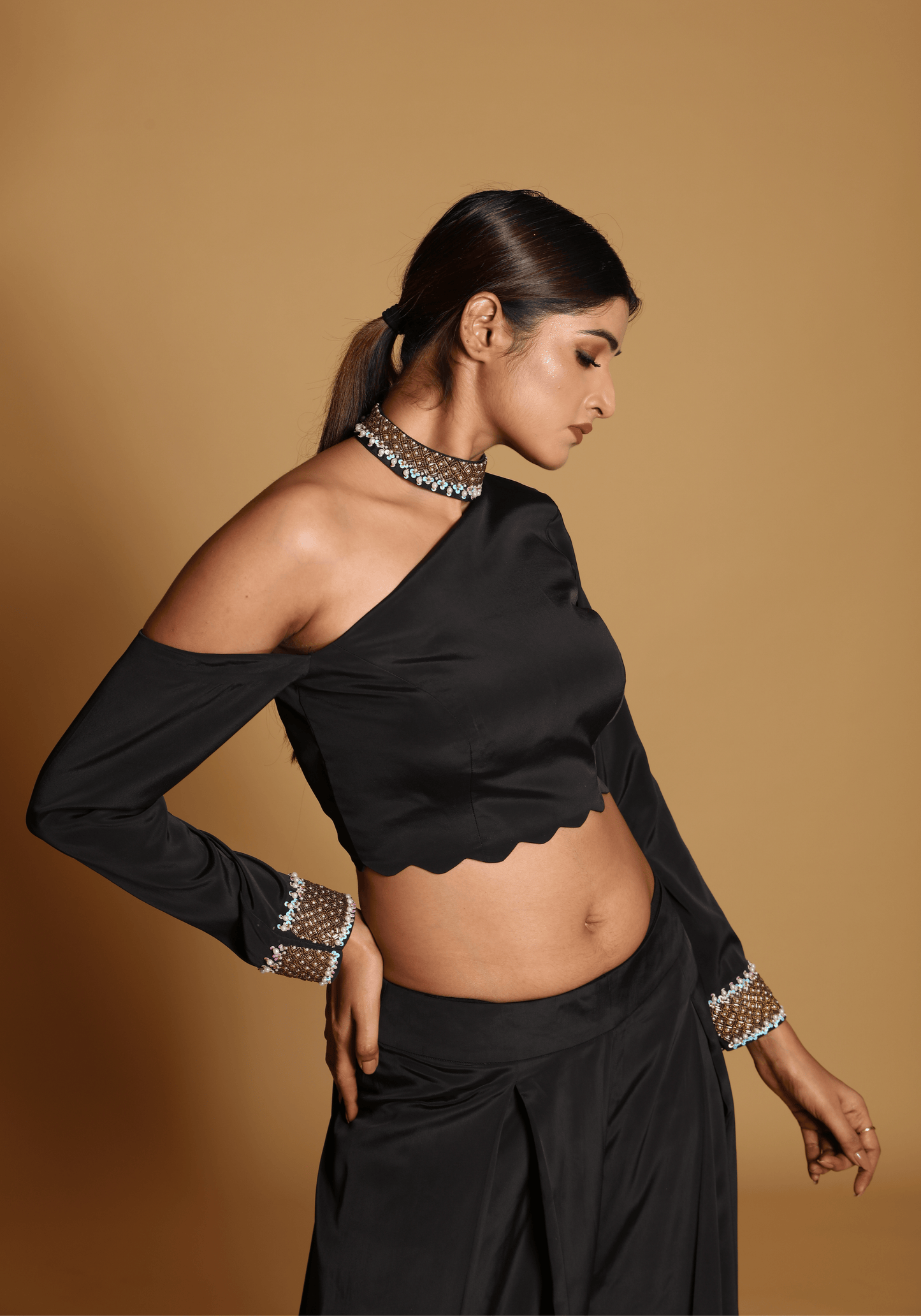 Midnight One-Shoulder Co-Ord Set