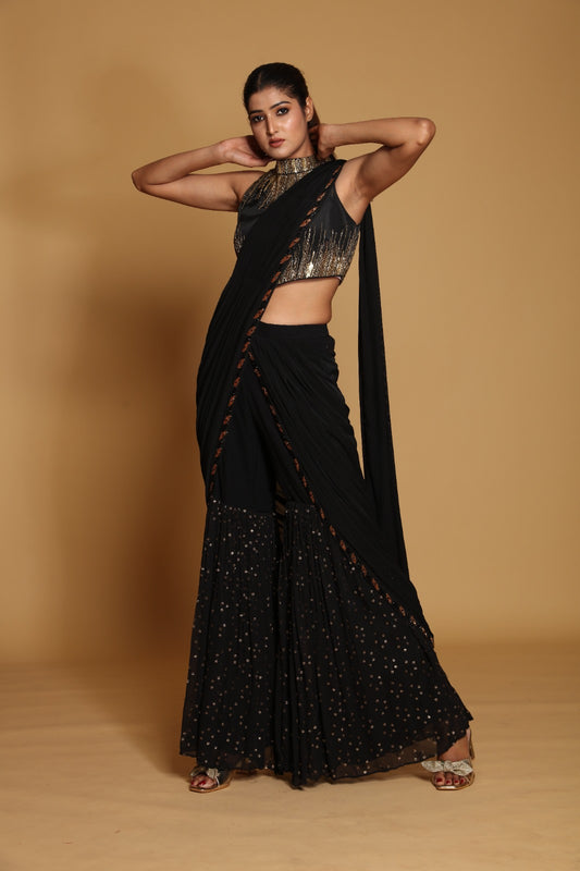 Black ready to wear saree