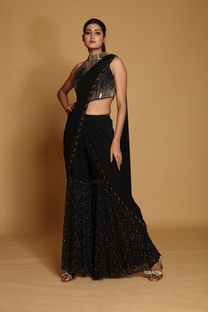 Black ready to wear saree