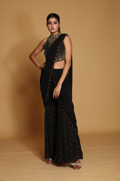 Black ready to wear saree