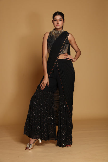 Black ready to wear saree