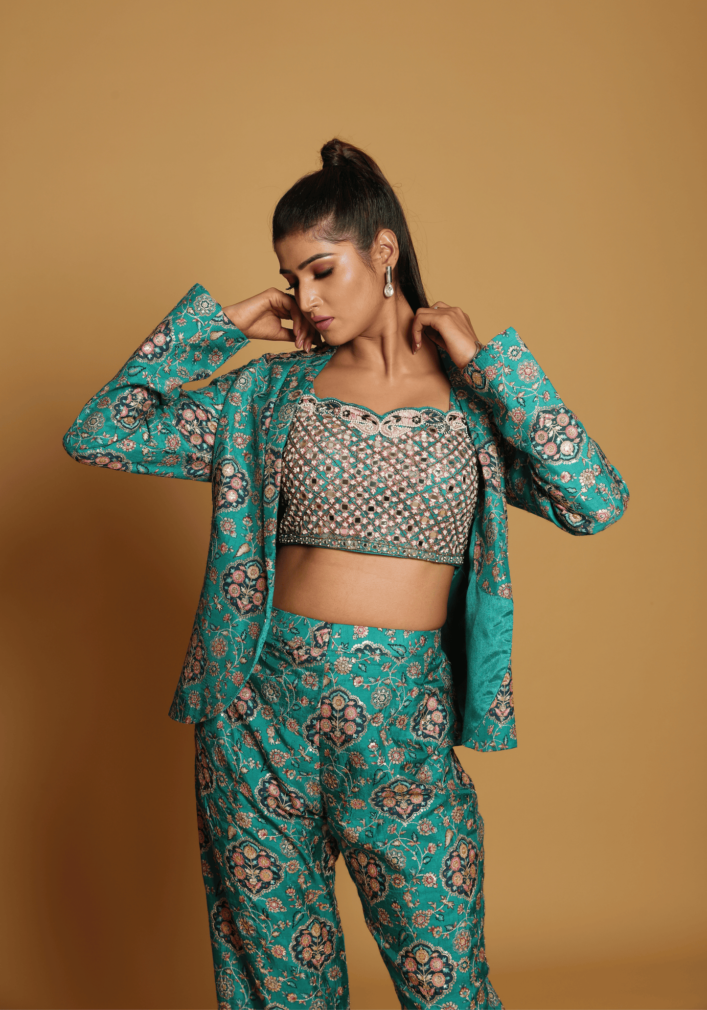 Emerald Brocade Co-Ord Set