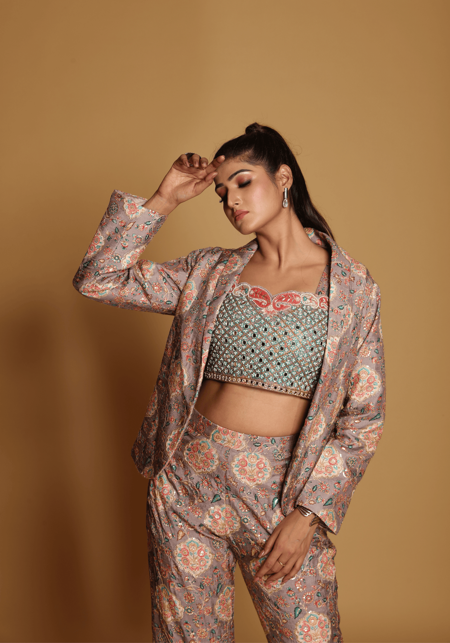 Blush Mirrorwork Co-Ord Set