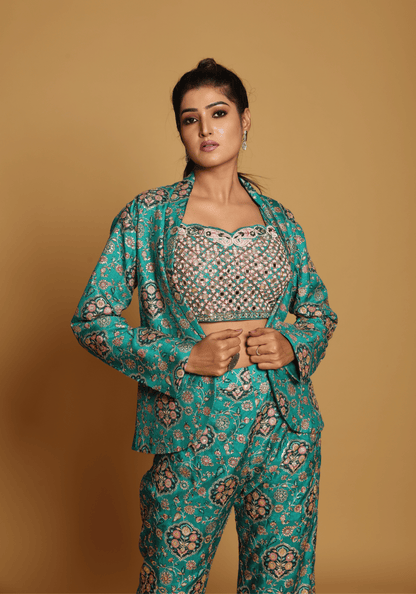 Emerald Brocade Co-Ord Set