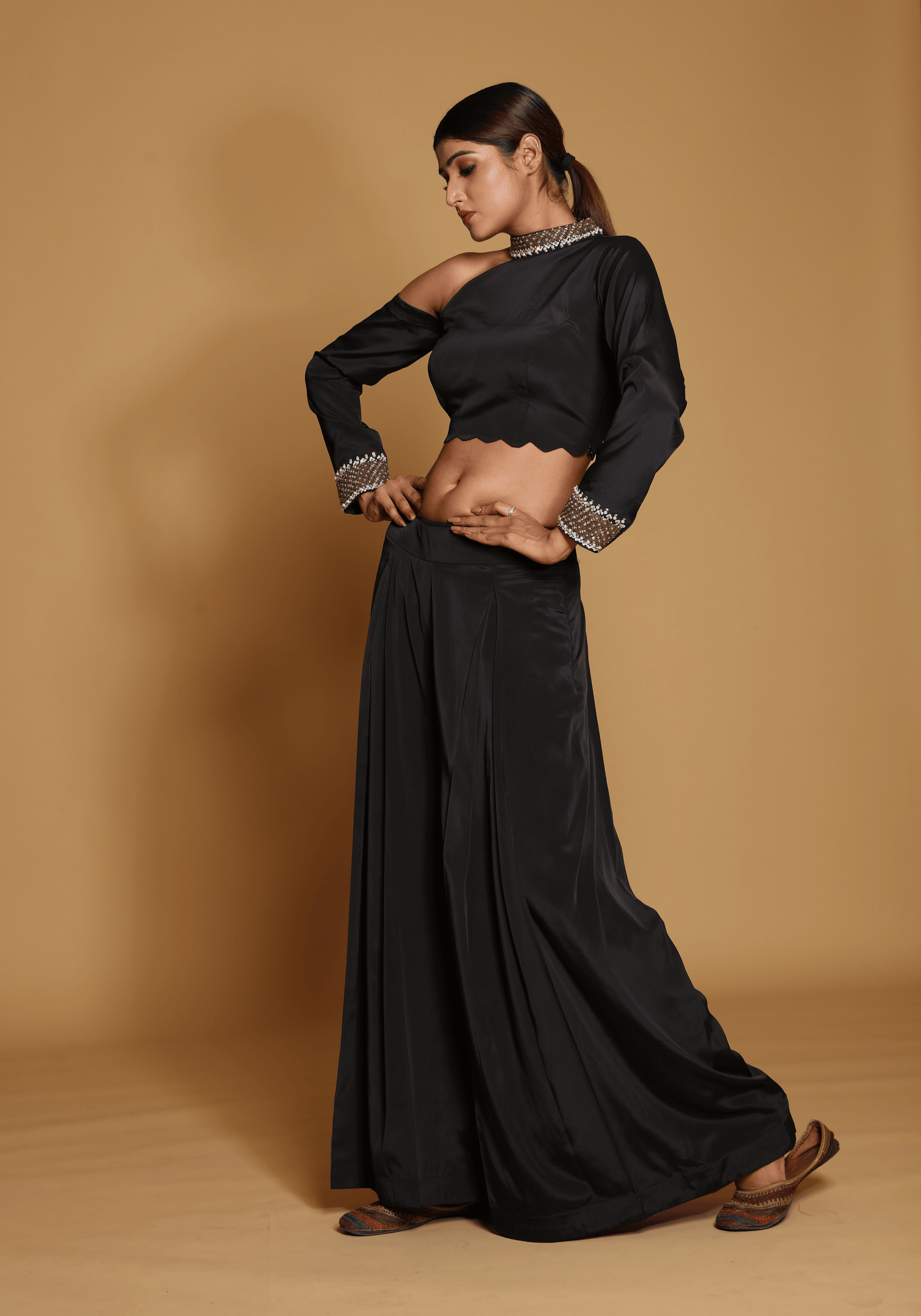 Midnight One-Shoulder Co-Ord Set