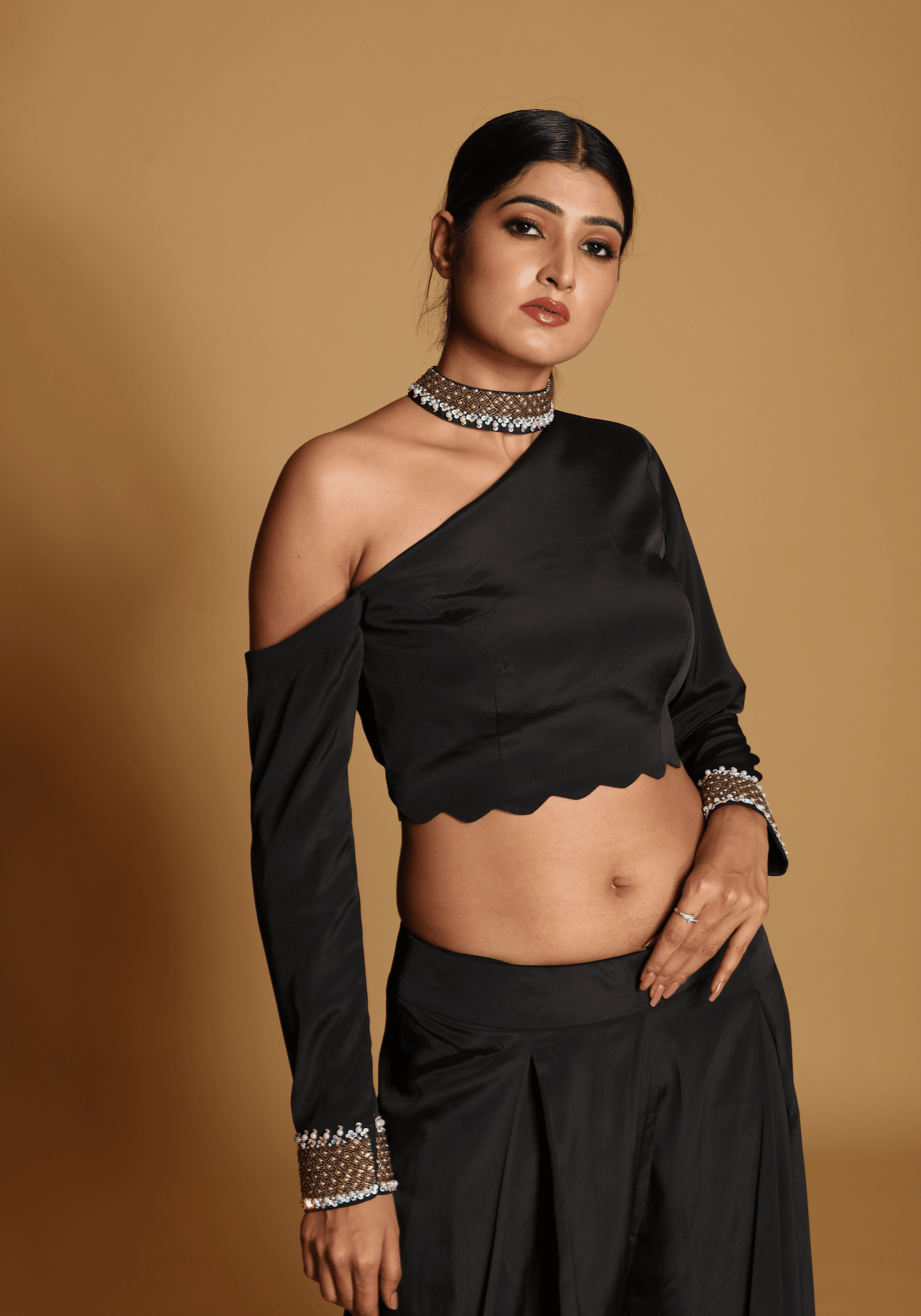 Midnight One-Shoulder Co-Ord Set