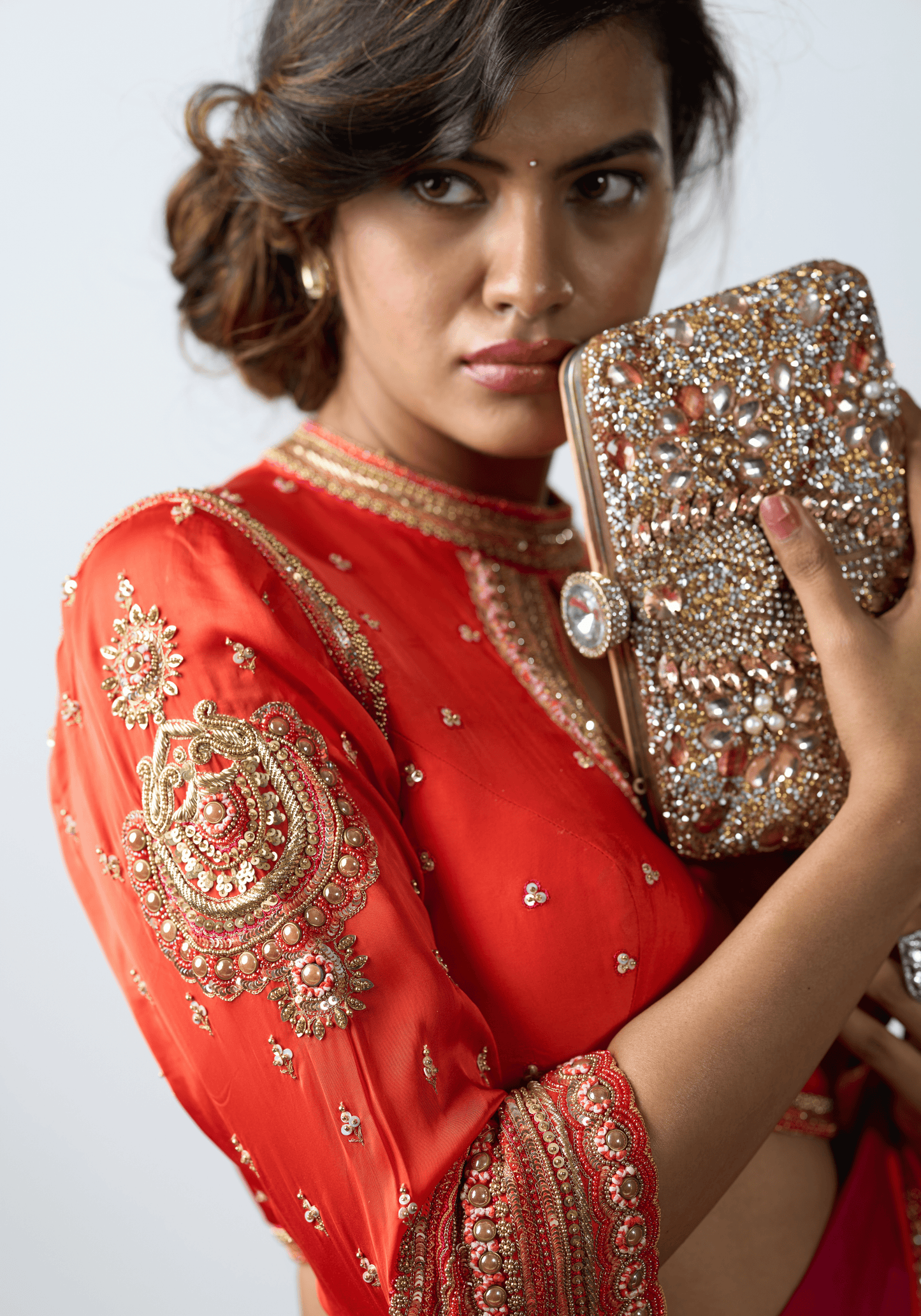 Sunset Pink Ombre Pre-Draped Saree