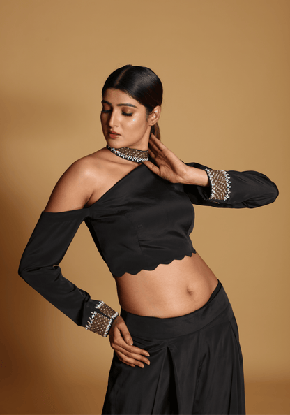 Midnight One-Shoulder Co-Ord Set