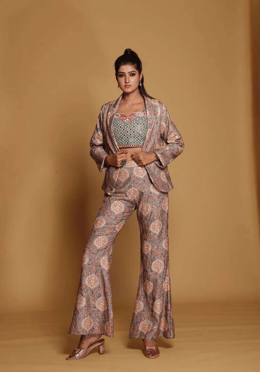 Blush Mirrorwork Co-Ord Set