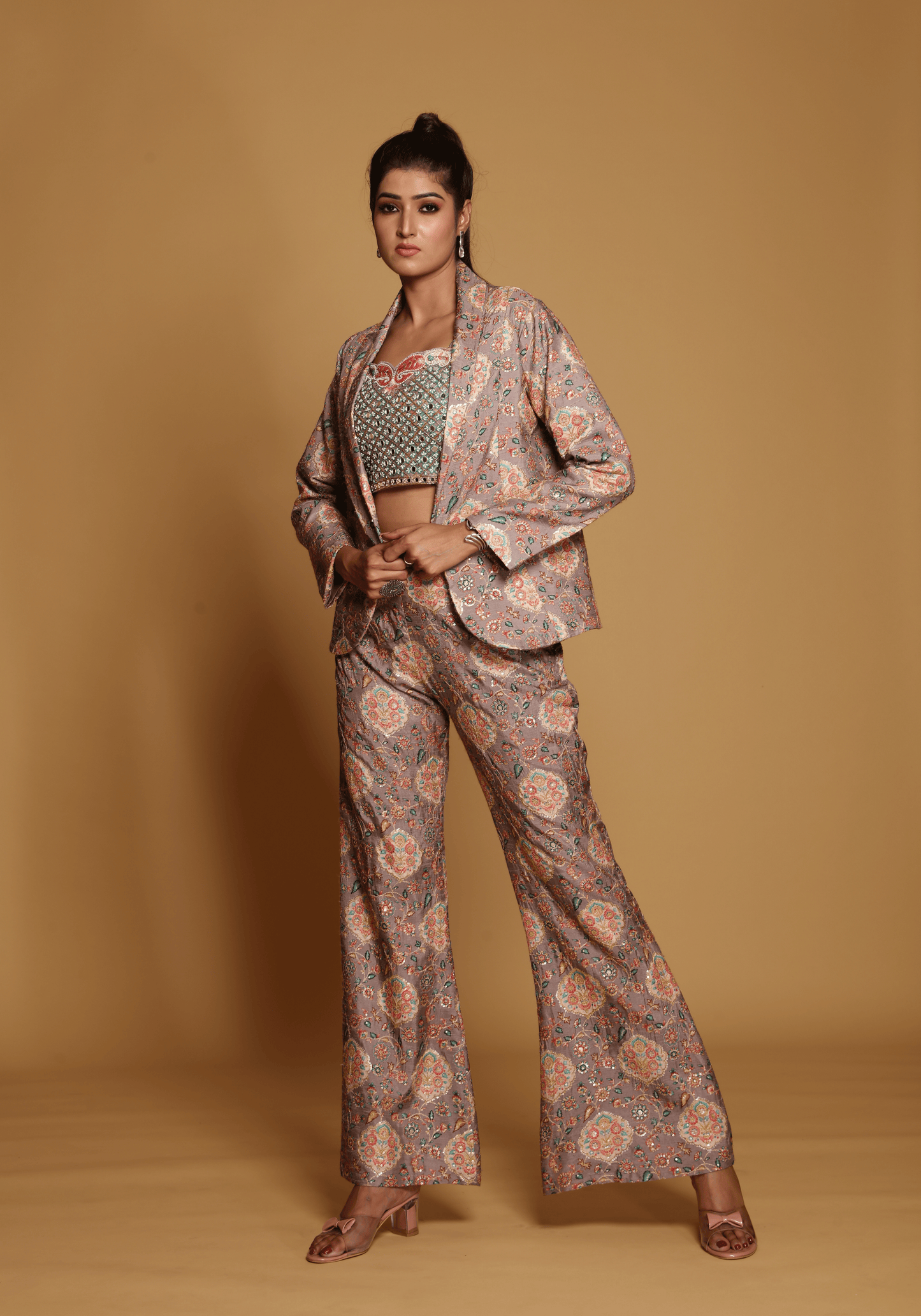 Blush Mirrorwork Co-Ord Set