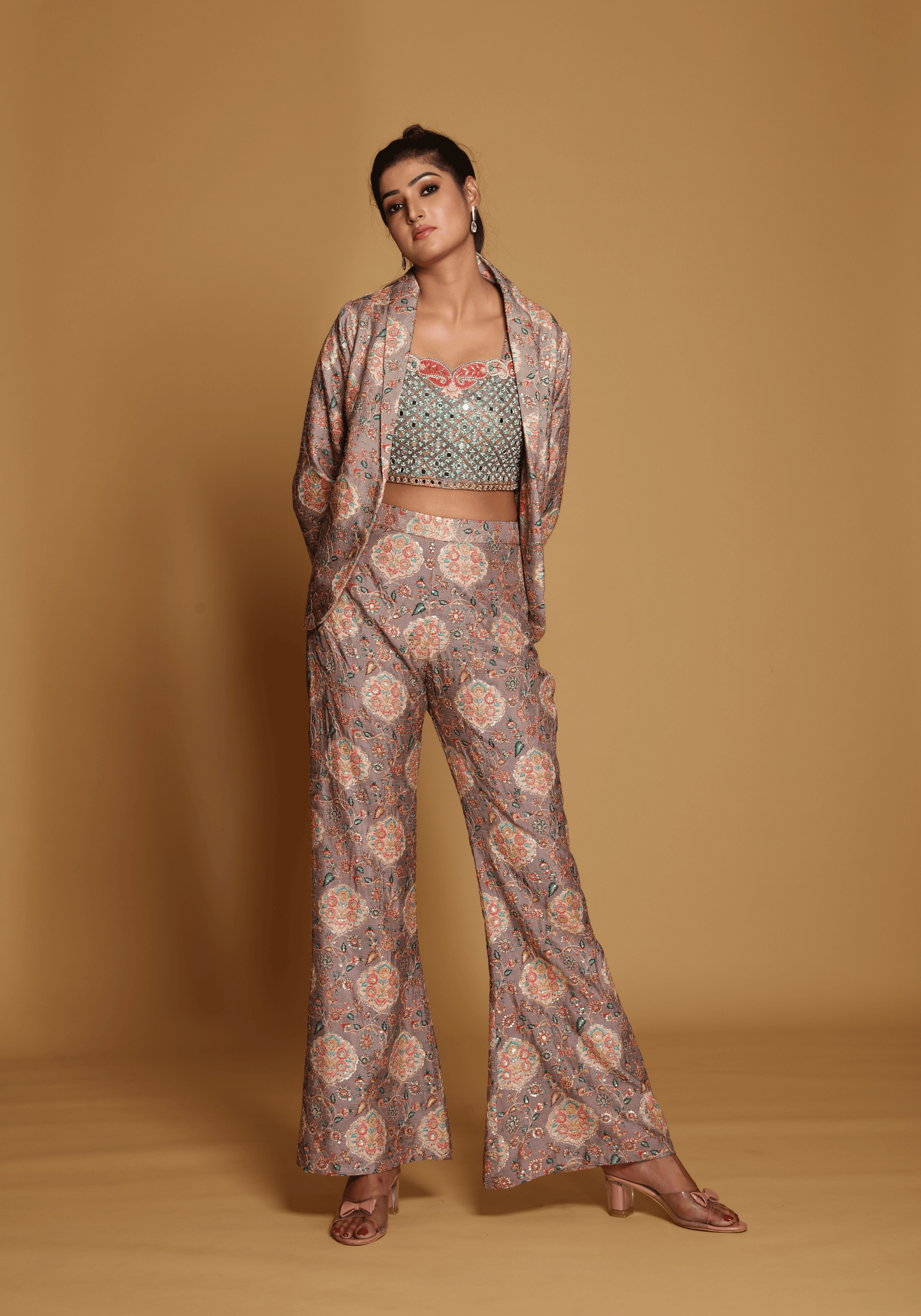 Blush Mirrorwork Co-Ord Set