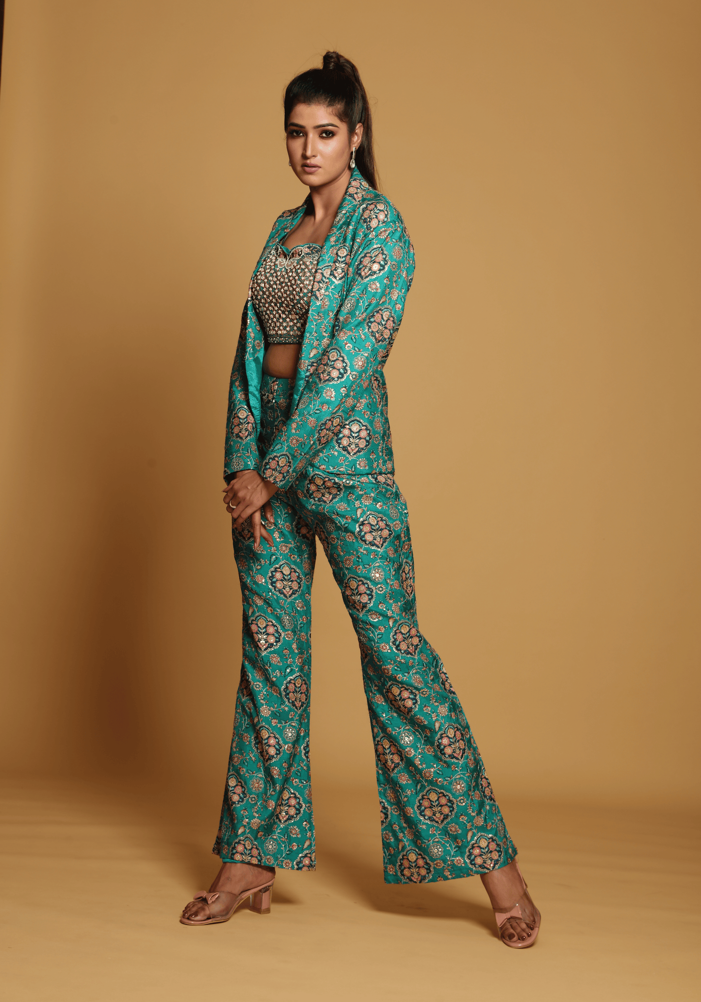 Emerald Brocade Co-Ord Set