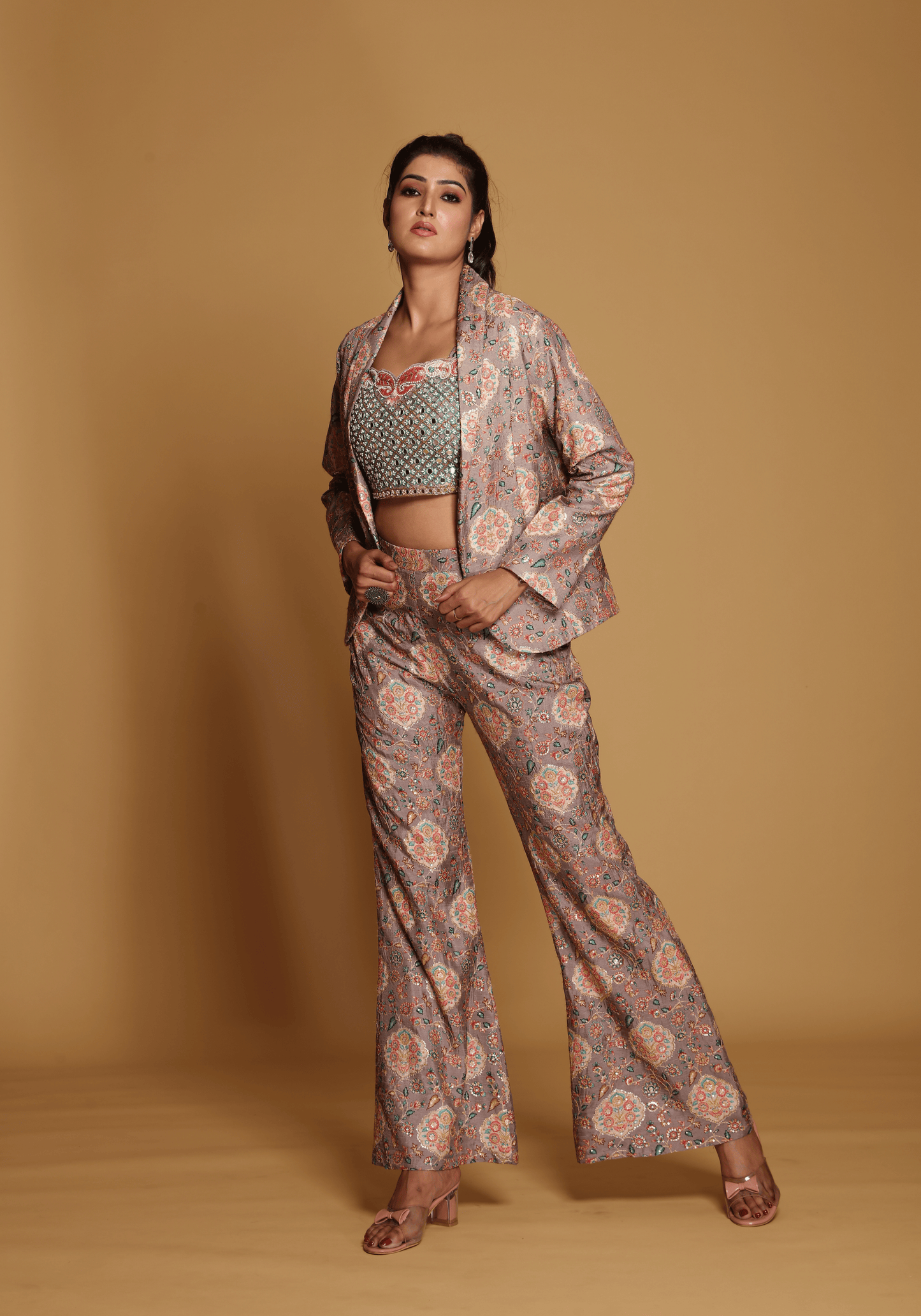 Blush Mirrorwork Co-Ord Set