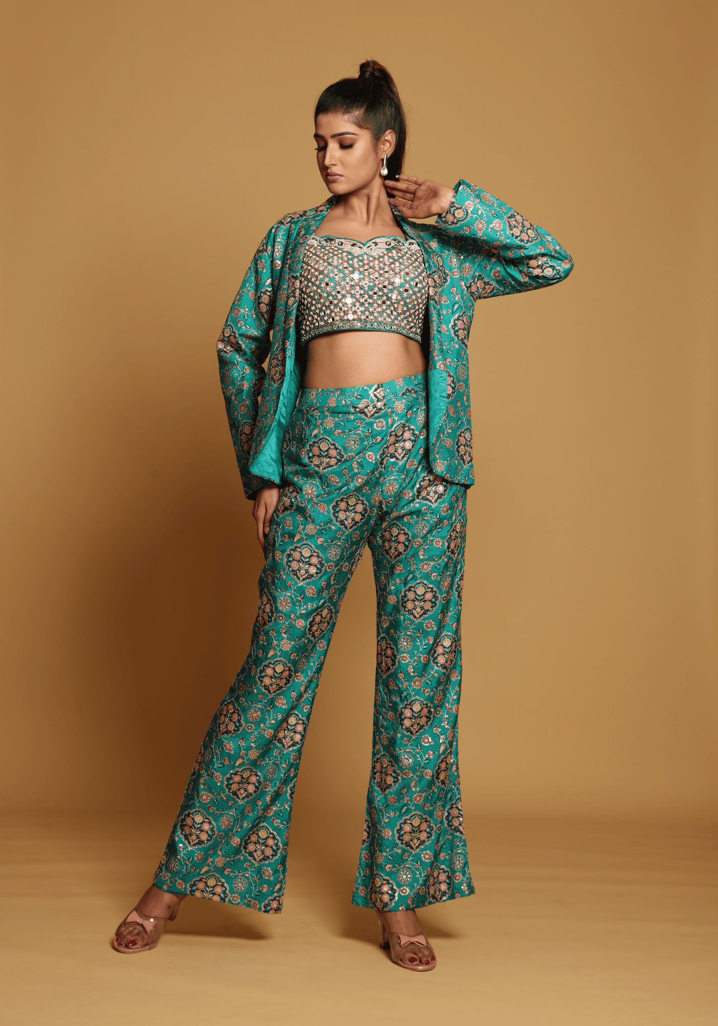 Emerald Brocade Co-Ord Set