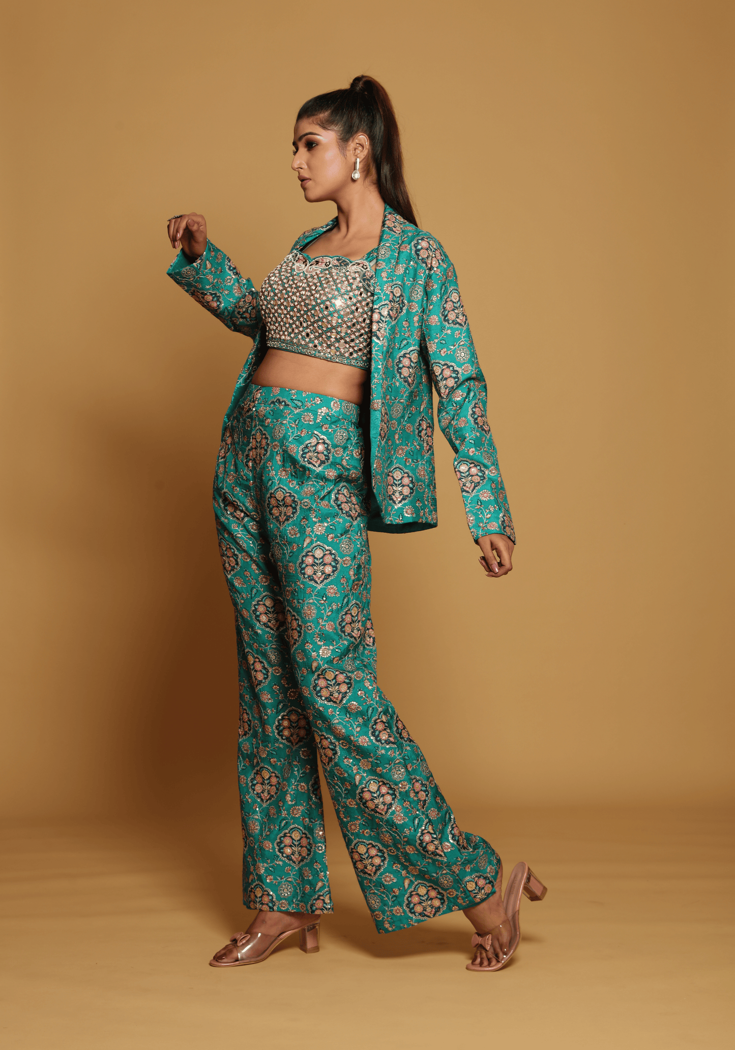 Emerald Brocade Co-Ord Set