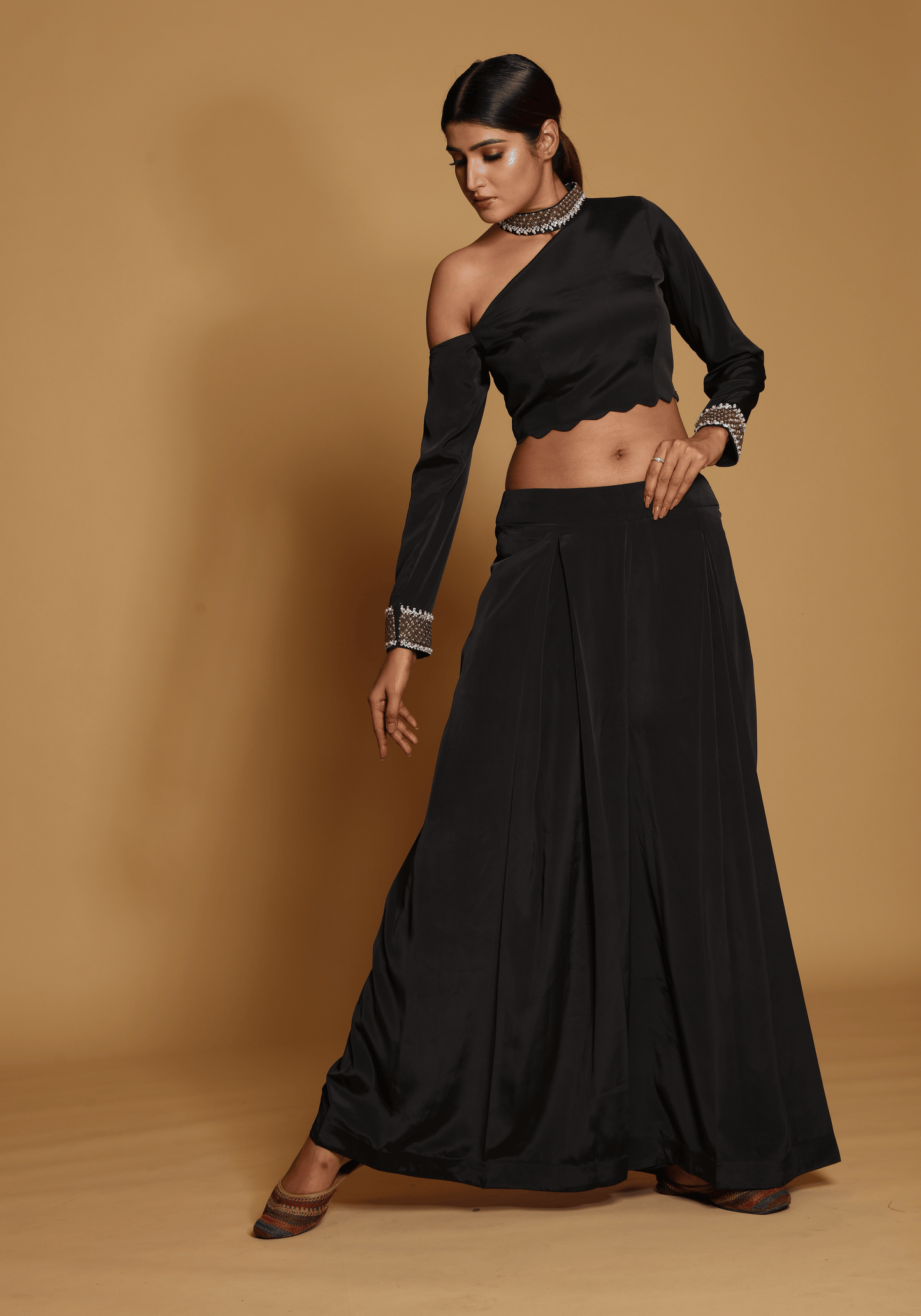 Midnight One-Shoulder Co-Ord Set