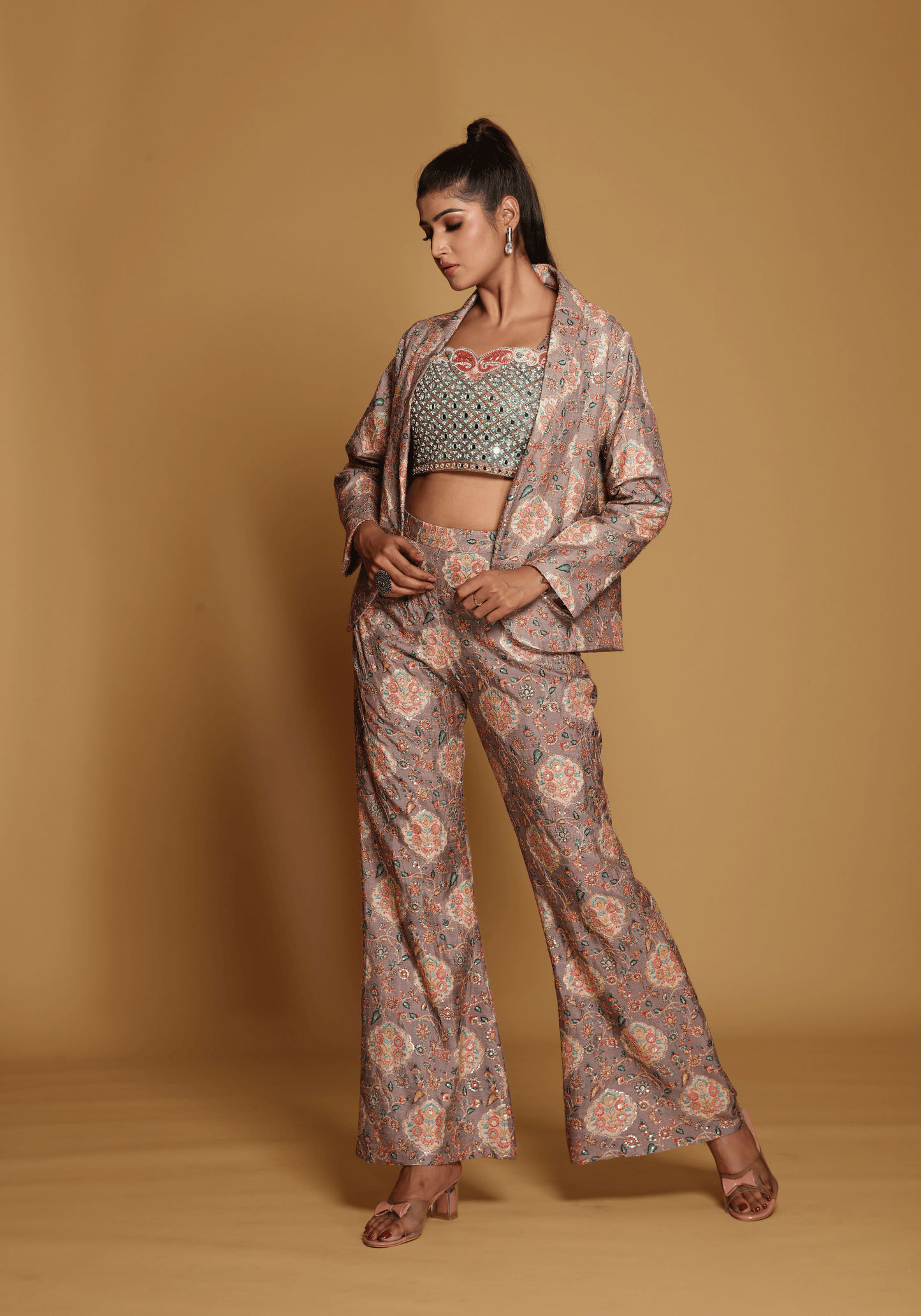 Blush Mirrorwork Co-Ord Set