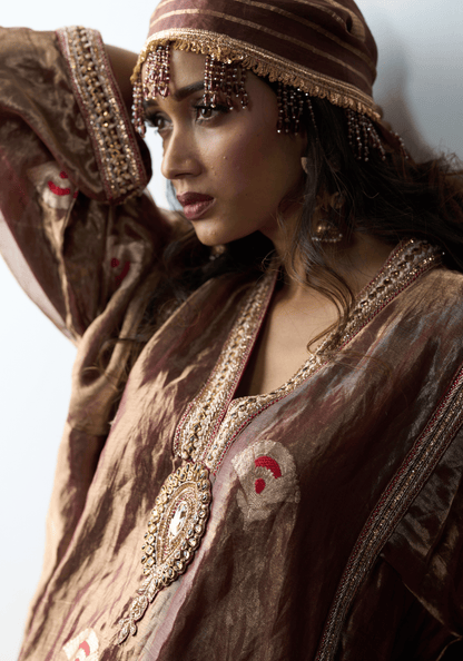 Royal Bronze Kaftan Kurti Set