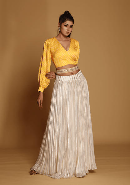 Sunshine Crop Top Lehenga Set