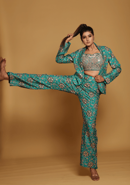 Emerald Brocade Co-Ord Set