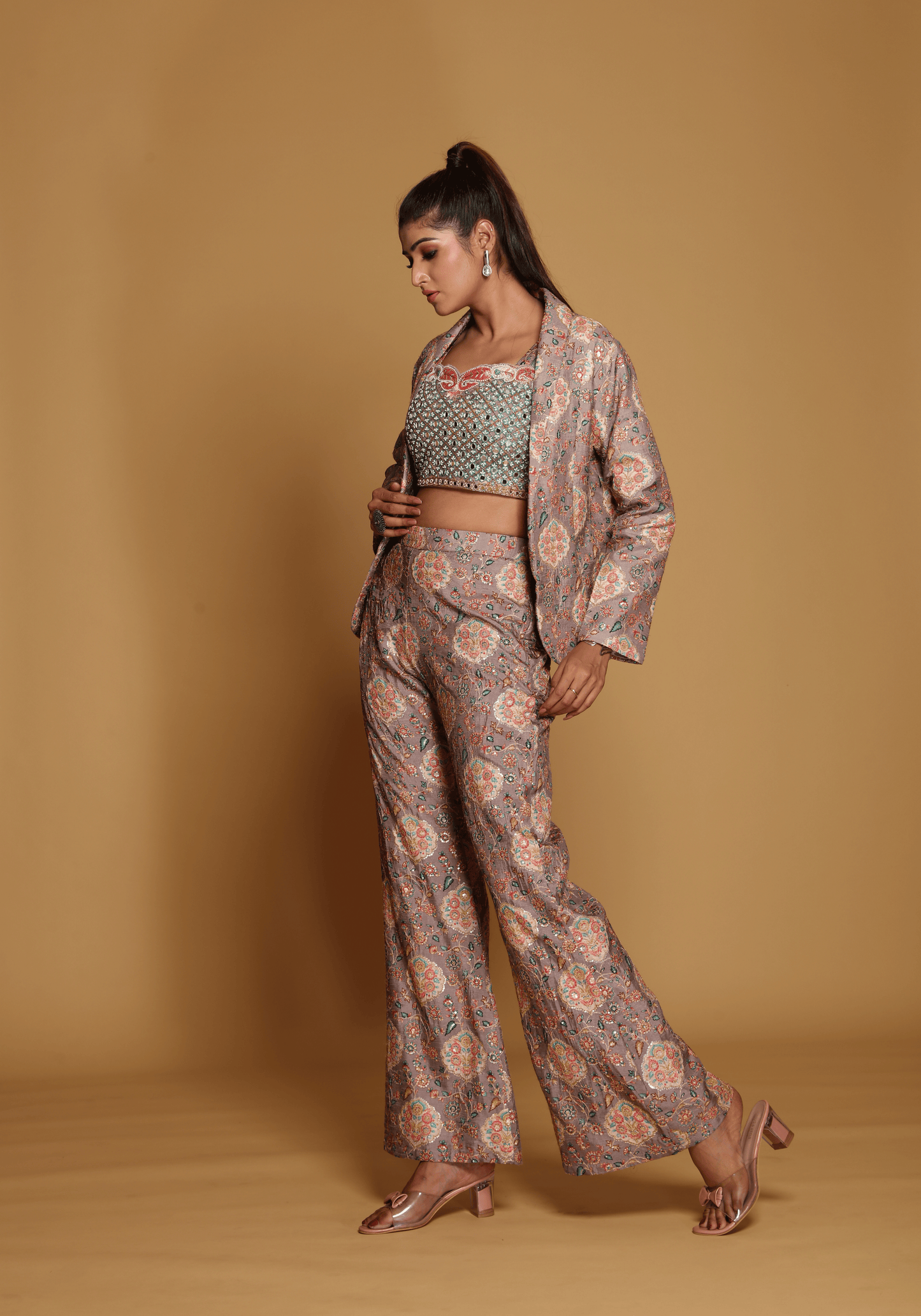 Blush Mirrorwork Co-Ord Set