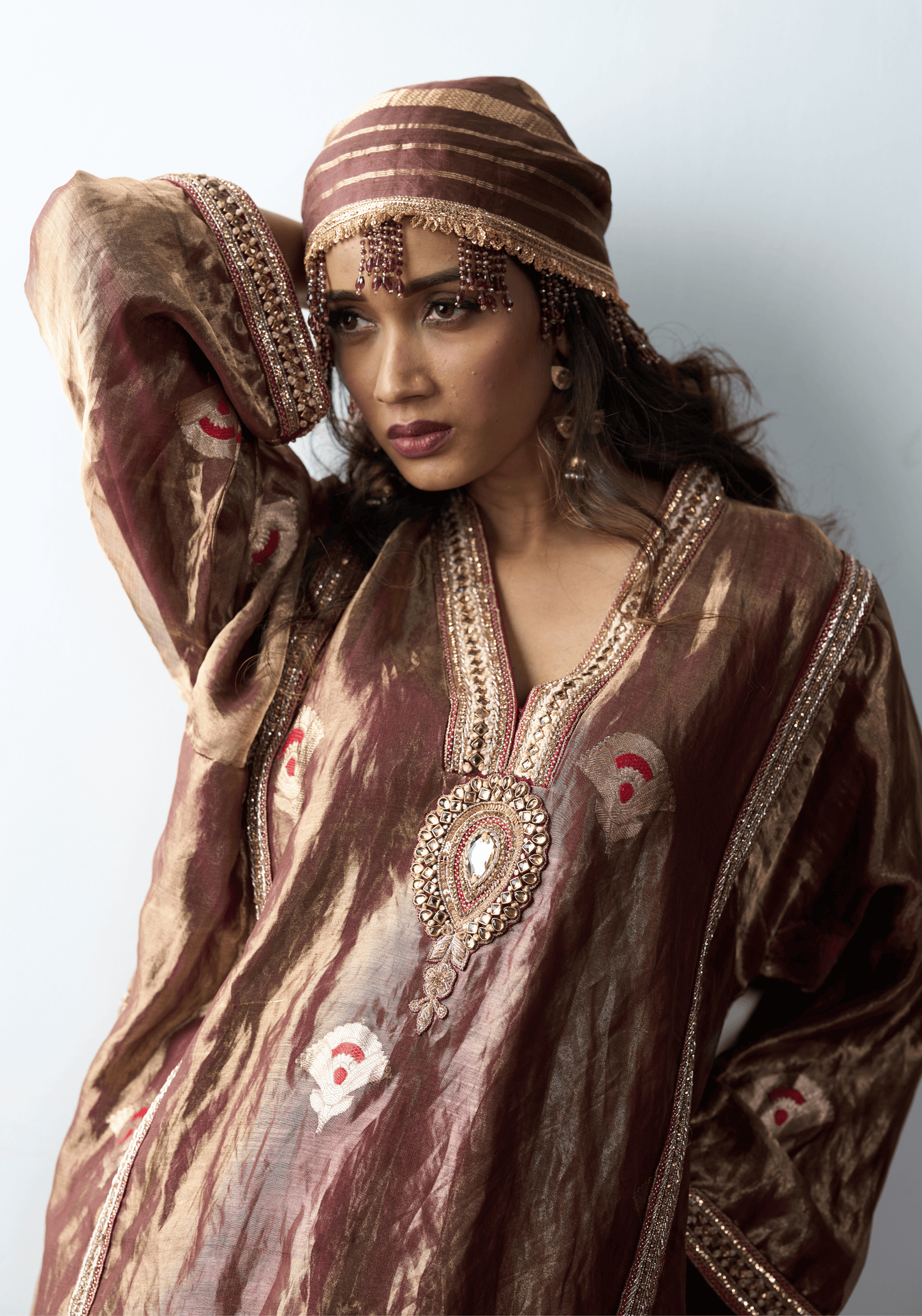 Royal Bronze Kaftan Kurti Set