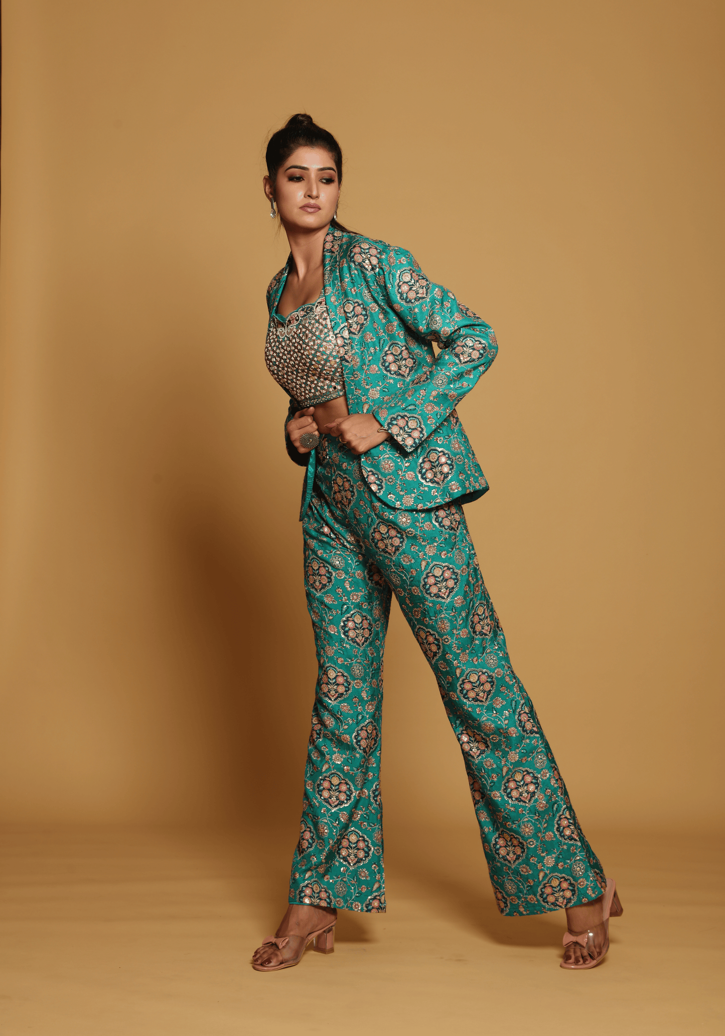Emerald Brocade Co-Ord Set