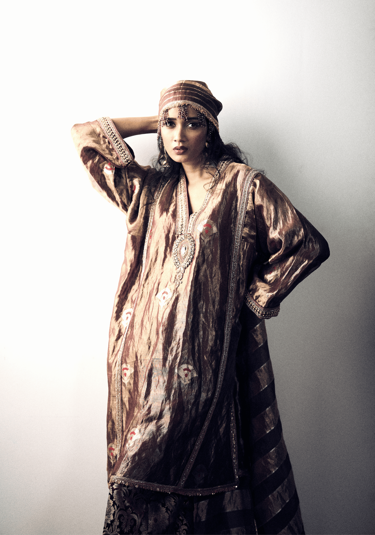 Royal Bronze Kaftan Kurti Set
