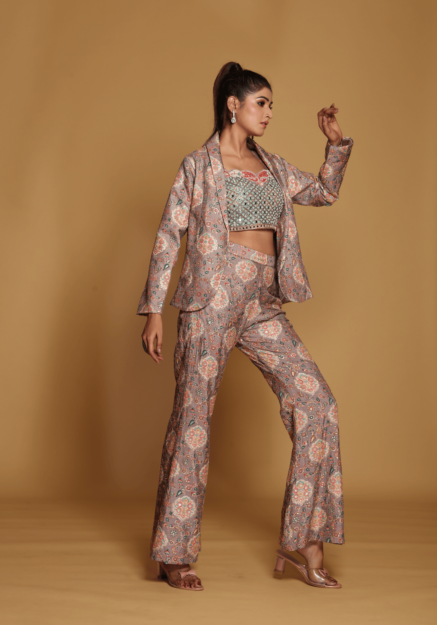 Blush Mirrorwork Co-Ord Set